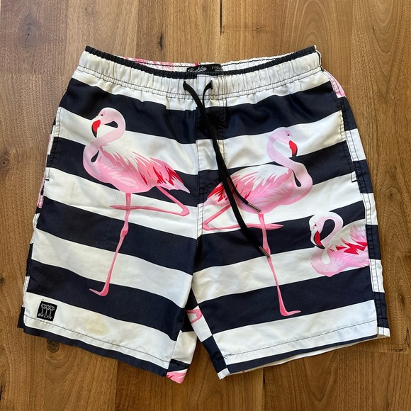 Bundle of 4 men’s swim trucks. 3 are a size S and 1 size M. Flamingos & turtles - Picture 11 of 13